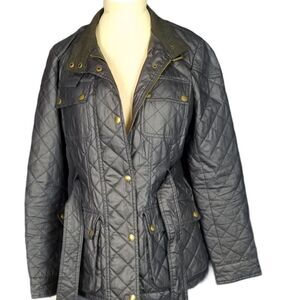 MICHAEL KORS Women's Navy Quilted Cotton Moto Bike Size Small